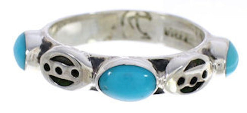 Silver Turquoise Stackable Southwest Jewelry Ring Size 5-3/4 UX34783